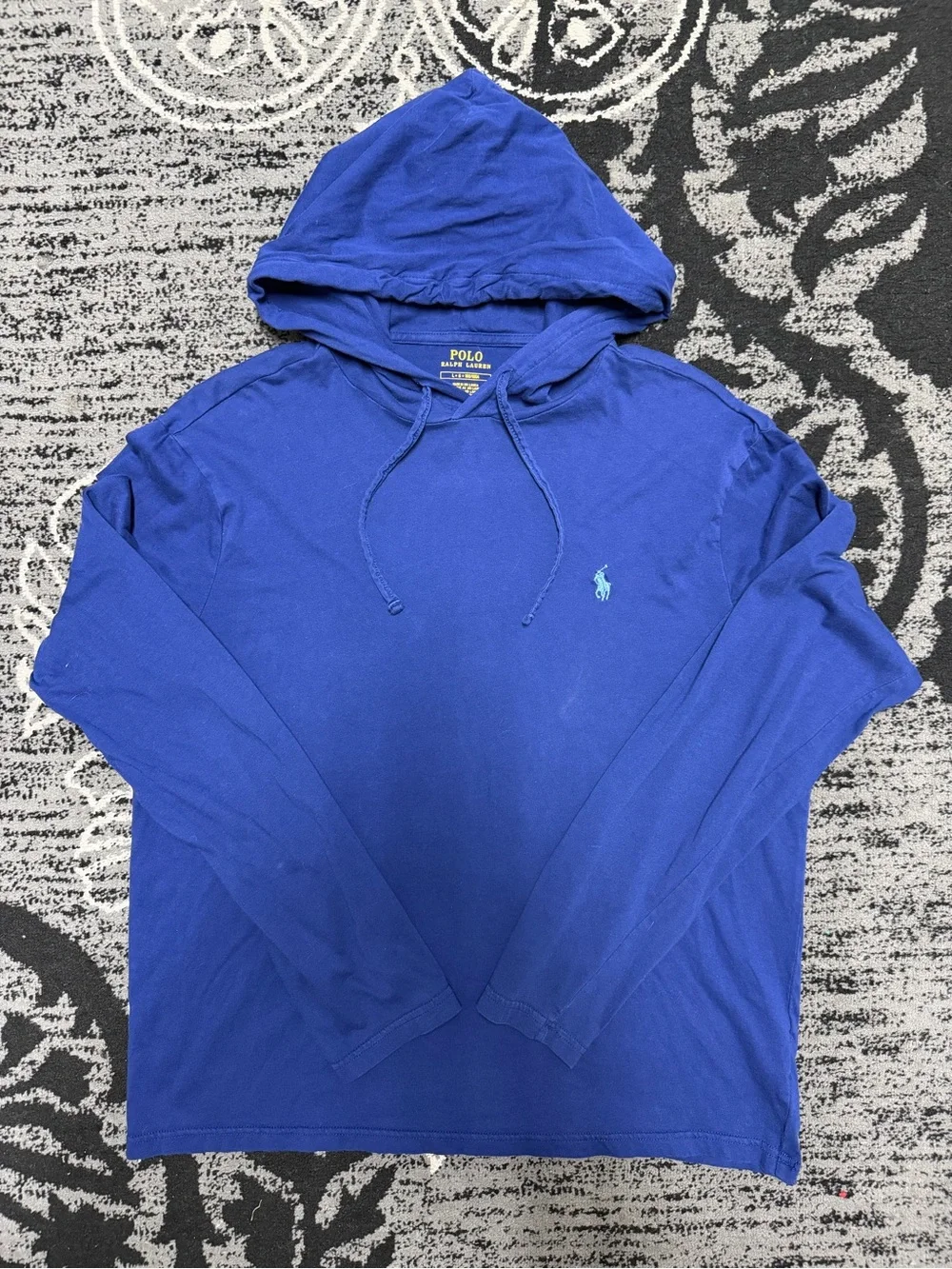 Polo Ralph Lauren Men’s Large Royal Blue Pony Hooded Long Sleeve T-Shirt